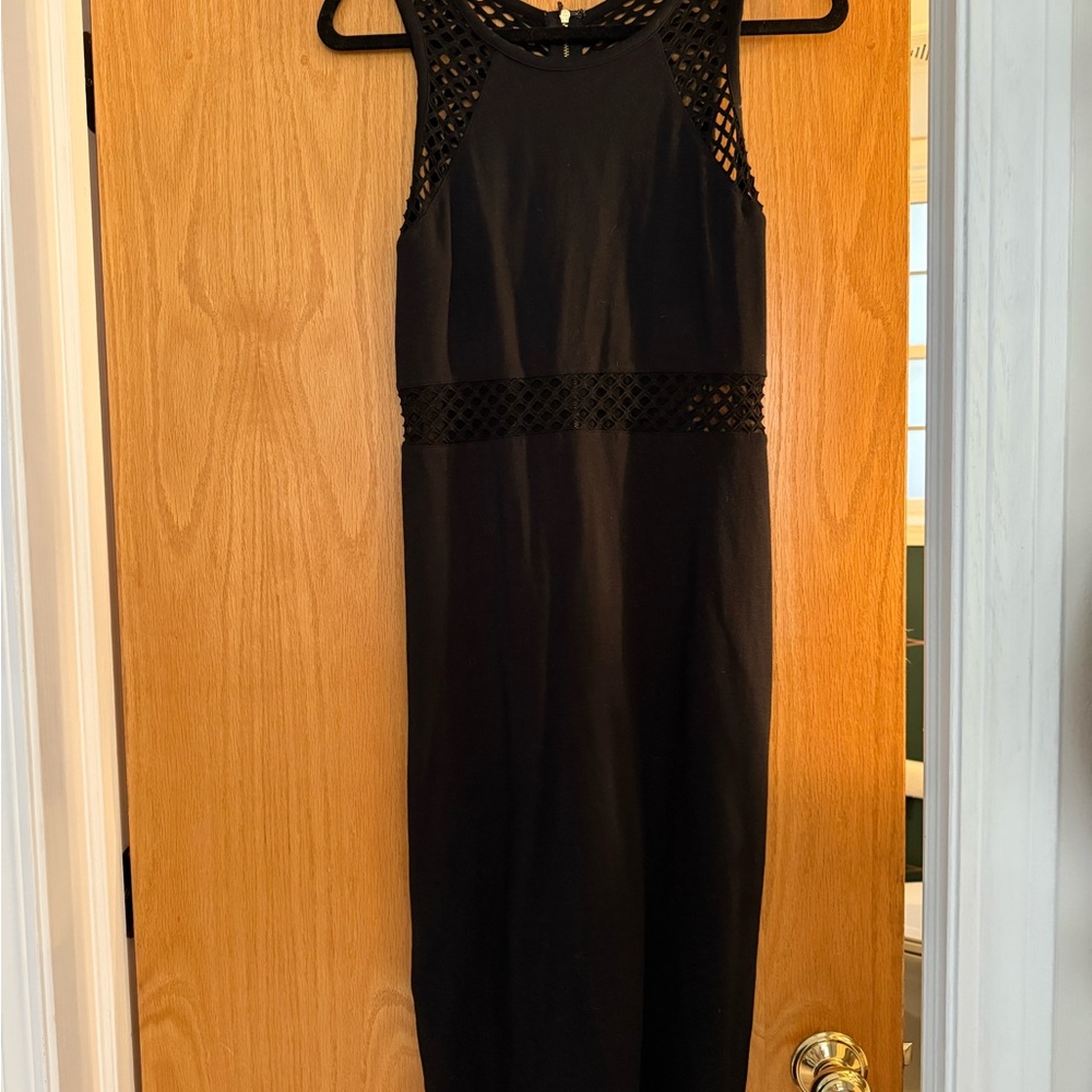 Black Sleeveless Dress with shoulder and stomach cutouts